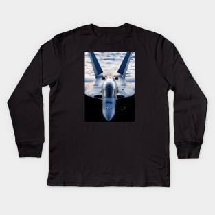 F18 Hornet NAVY Kids Long Sleeve T-Shirt